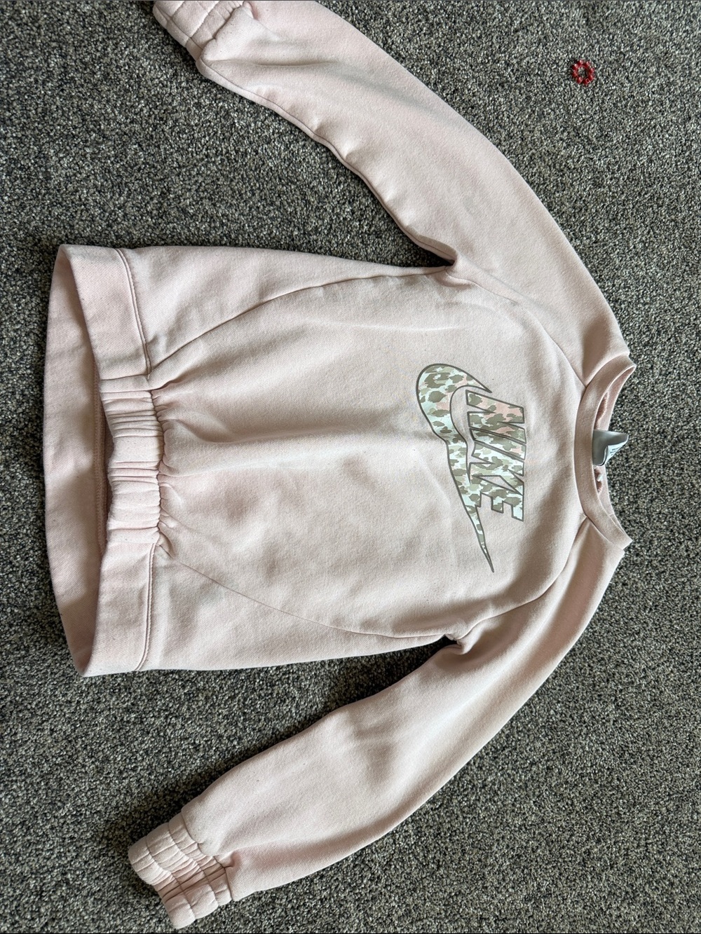 Nike Light Pink Crewneck Sweatshirt with Camo Logo